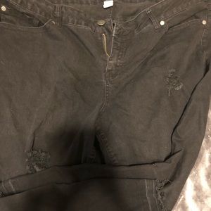Torrid distressed and faded black jeans